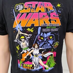 Star Wars Black Short Sleeve Tee Retro Pop Art